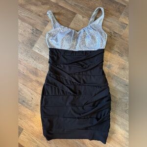Ruby Rox Black and Silver Mini Dress